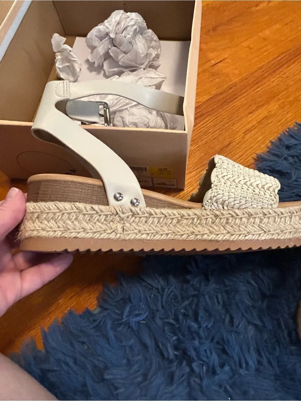 Soda Cream Crochet Espadrille Wedge Sandals